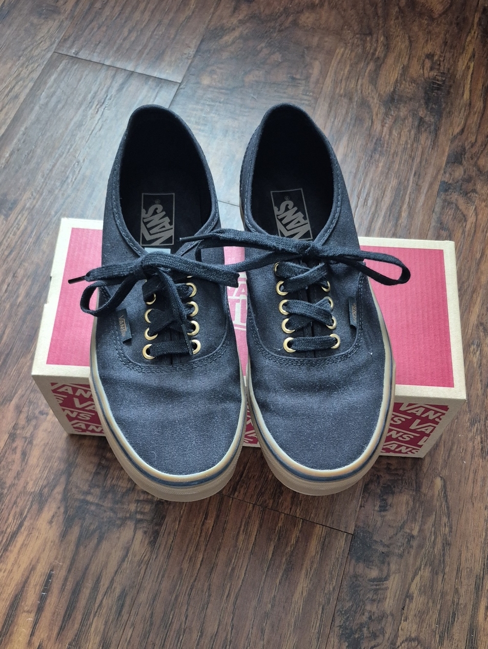 Vans Men’s Black Canvas Low-Top Sneakers with Gum Sole